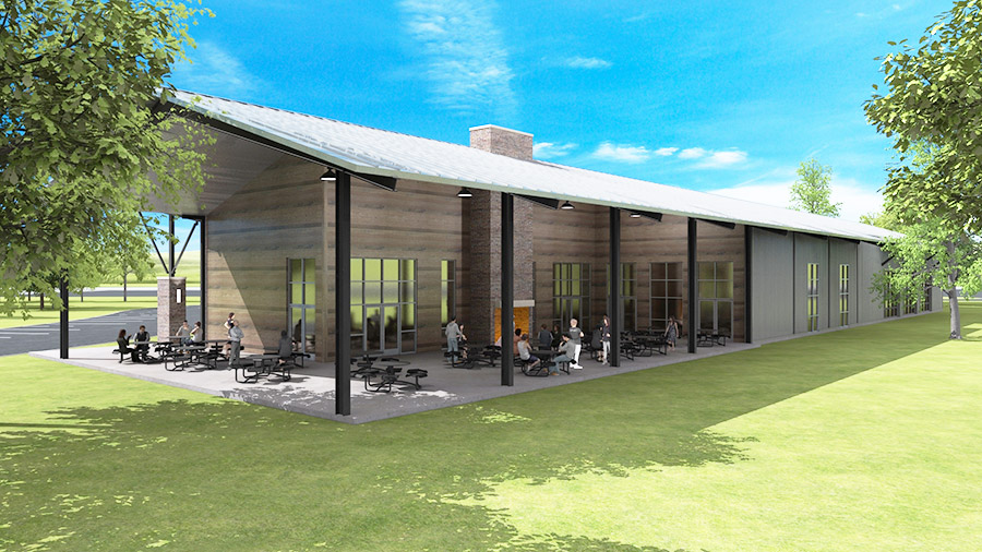 An architectural rendering of the proposed Eastland All Saints Youth Center.